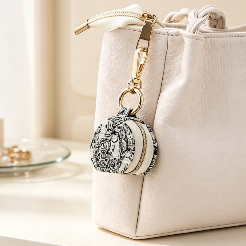 CouldNook Keychain Mini Round Jewelry Case - Everyday Display Detail