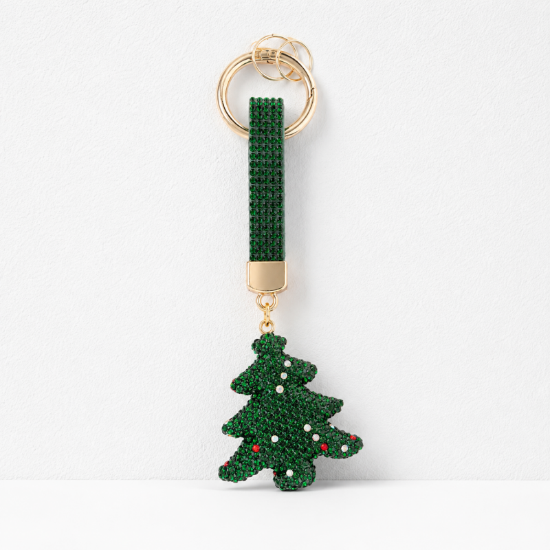 CouldNook Christmas Tree Rhinestone Keychain - Festive Charm