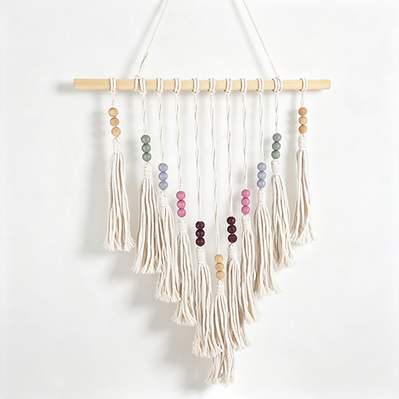 CloudNook  Macrame Bead Wall Hanging‑Boho Tassel Tapestry Decor