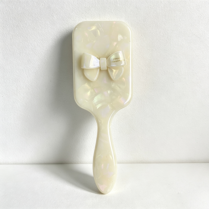 CloudNook Shell Bow Hair Brush - Acetate Decor Hair Comb