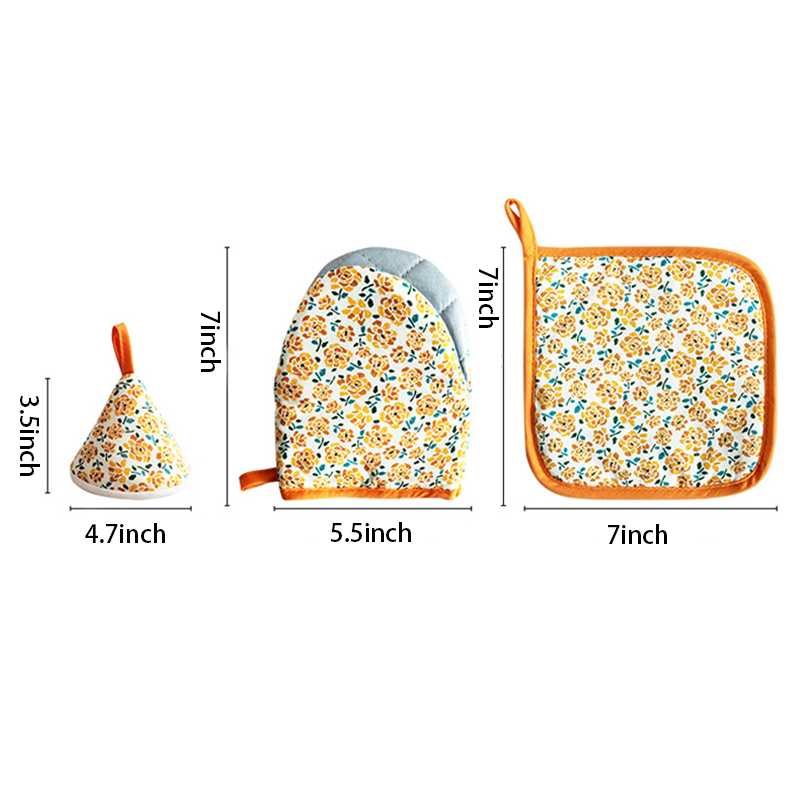 CloudNook Floral Oven Mitt‑Kitchen Heat Resistant Accessory