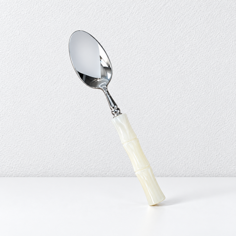 CouldNook Colored Bamboo Look Handle Flatware - Polished Dining Collection