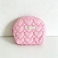 CouldNook Heart‑Quilted Shell Shaped Cosmetic Bag - Vanity Storage Accent