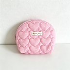 CouldNook Heart‑Quilted Shell Shaped Cosmetic Bag - Vanity Storage Accent