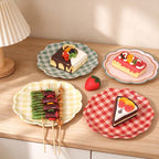 CouldNook Scalloped Paper Plates - Gingham Checks Or Colored Borders