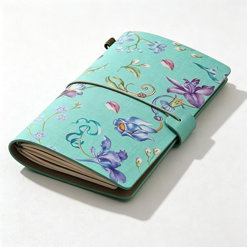 CloudNook 3-in-1 Floral Print A6 Notebook‑Refillable Vintage Journal