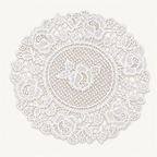 CouldNook Round Embroidered Lace Placemat - Floral Design Size Range