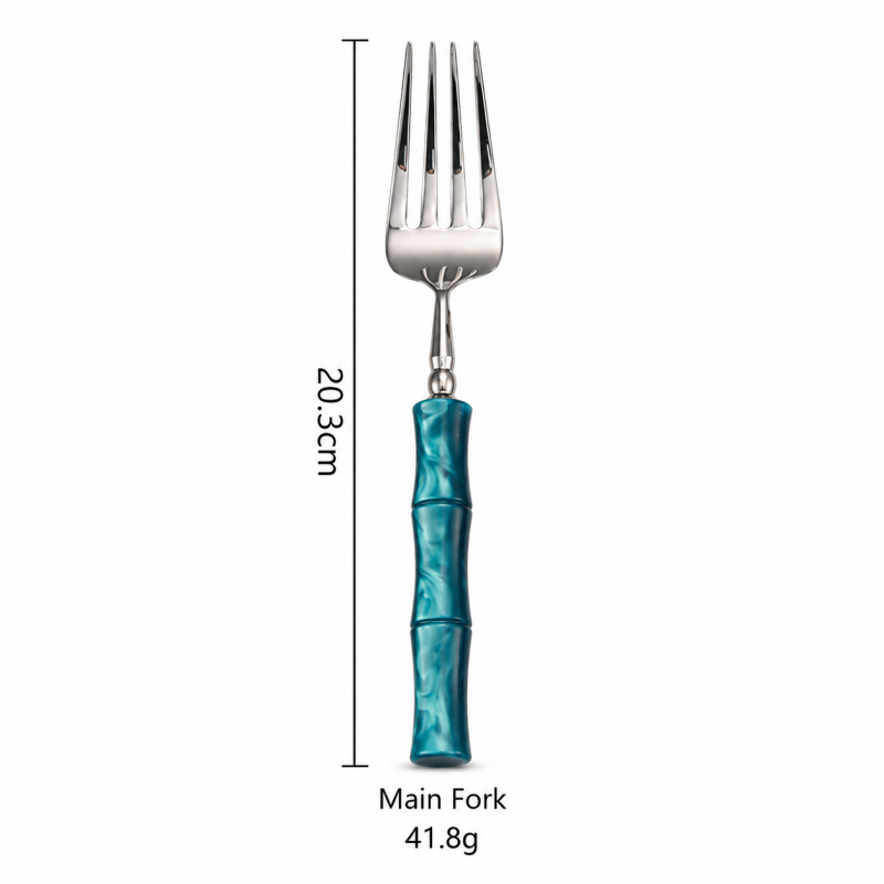 Bamboo Style Flatware - Segmented Acrylic Handles and Steel