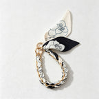 CouldNook Monochrome Scarf Phone Wrist Strap - Neutral Bow Loop