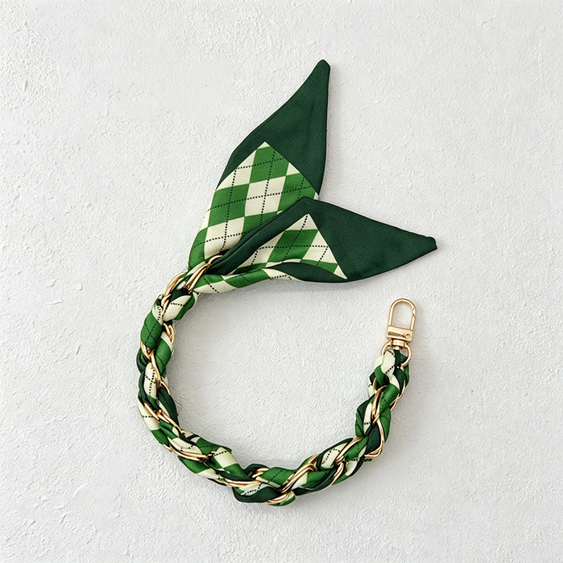 CloudNook Silk Scarf Phone Wrist Strap‑Braided Anti‑Lost Lanyard