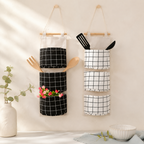 CouldNook Three-Pocket Hanging Organizer - Printed Fabric Wall Storage