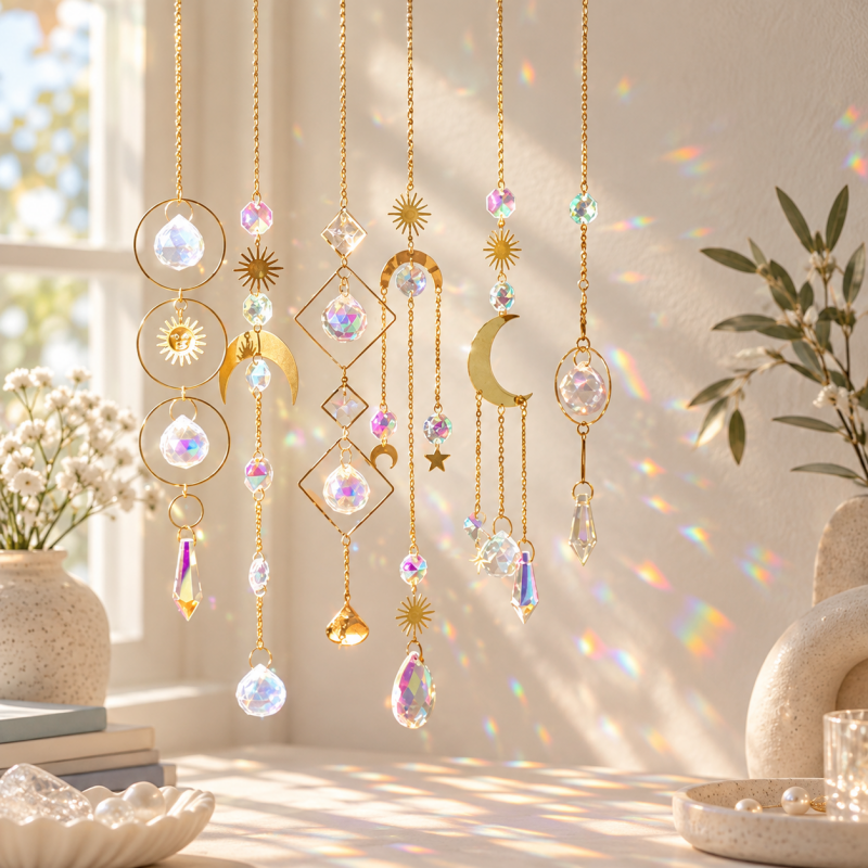 CouldNook Decorative Suncatcher - Celestial and Nature Motifs in Hanging Arrangements