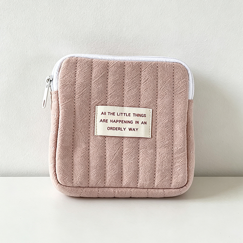 CouldNook Quilted Cotton Mini Storage Pouch‑Zipper Cosmetic Makeup Bag
