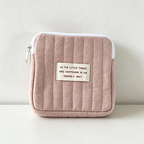 CouldNook Quilted Cotton Mini Storage Pouch‑Zipper Cosmetic Makeup Bag