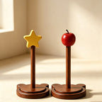 CouldNook Wooden Paper Towel Holder - Star and Apple Tops
