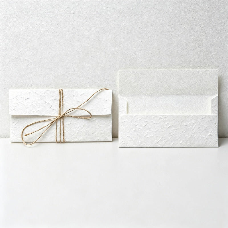 Premium Embossed Cotton Paper Envelopes with Jute Twine, Vintage DL Western Style for Wedding Invitations
