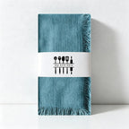 CouldNook Fringed Cotton Linen Napkin - Rustic Wabi-Sabi Dining Cloth