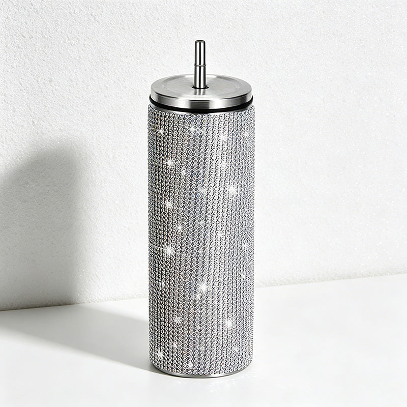 CouldNook 20oz Rhinestone Tumbler-Stainless Steel Vacuum Insulated Straight Body Tumbler with Straw