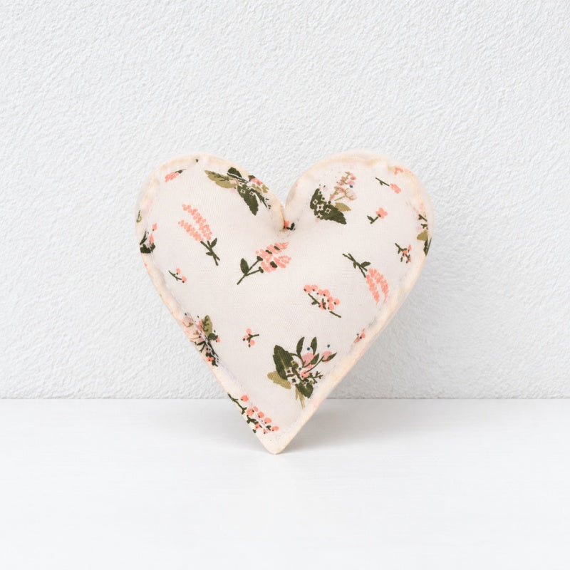 CouldNook Fabric Heart Decoration - Padded Shape And Patterned Textile Exterior