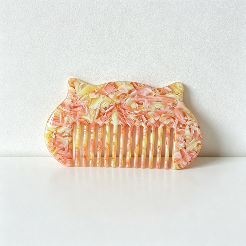 CloudNook Cat Ear Acetate Comb‑Wide Tooth Hair Comb