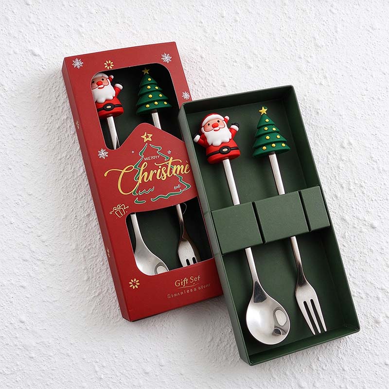 CouldNook Christmas Cutlery Set - Character Tops and Decorative Charm Designs
