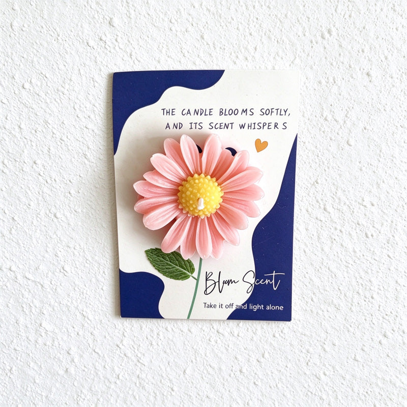 Flower Scented Candle Gift Cards with Raised Wax Blooms