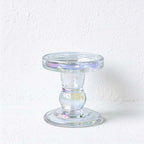 CouldNook Glass Pedestal Candle Holder - Tiered Stem And Separate Candle Options