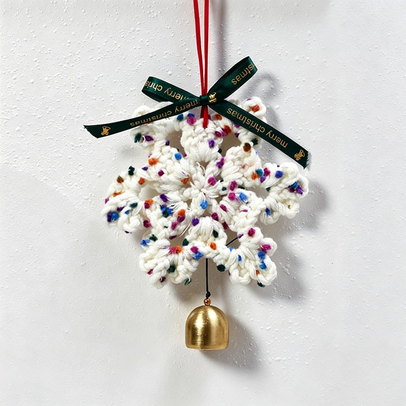 CouldNook Macrame Snowflake Hanging Ornament - Beaded Tassel Construction