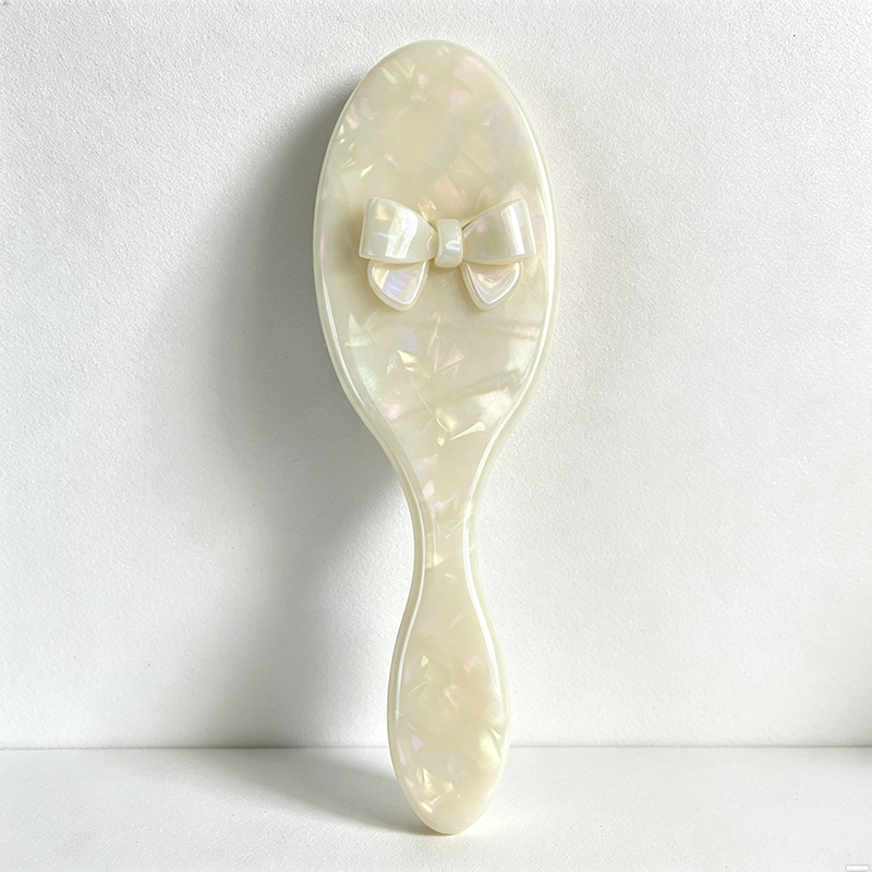 CloudNook Shell Bow Hair Brush - Acetate Decor Hair Comb