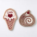CouldNook Dessert Hanging Hand Towel - Shaped Fleece And Embroidered Details
