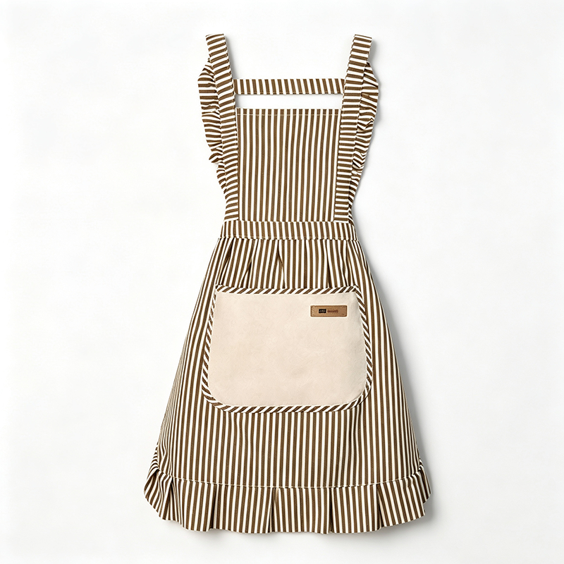 CouldNook Ruffle Stripe Apron‑Women Kitchen Cooking Apron