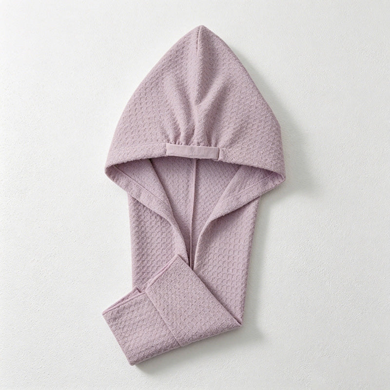 CouldNook Double Layer Satin Hair Towel Wrap - Hooded Drying Cap