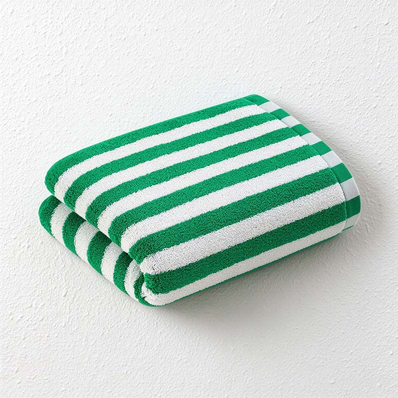 CouldNook Striped Cotton Towel - Bold Color Pairings And Terry Texture