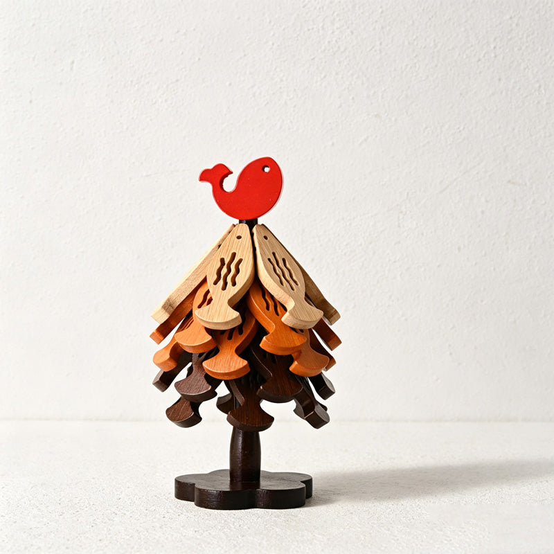 CouldNook Layered Wooden Tree Trivet Set - Three Display Sizes