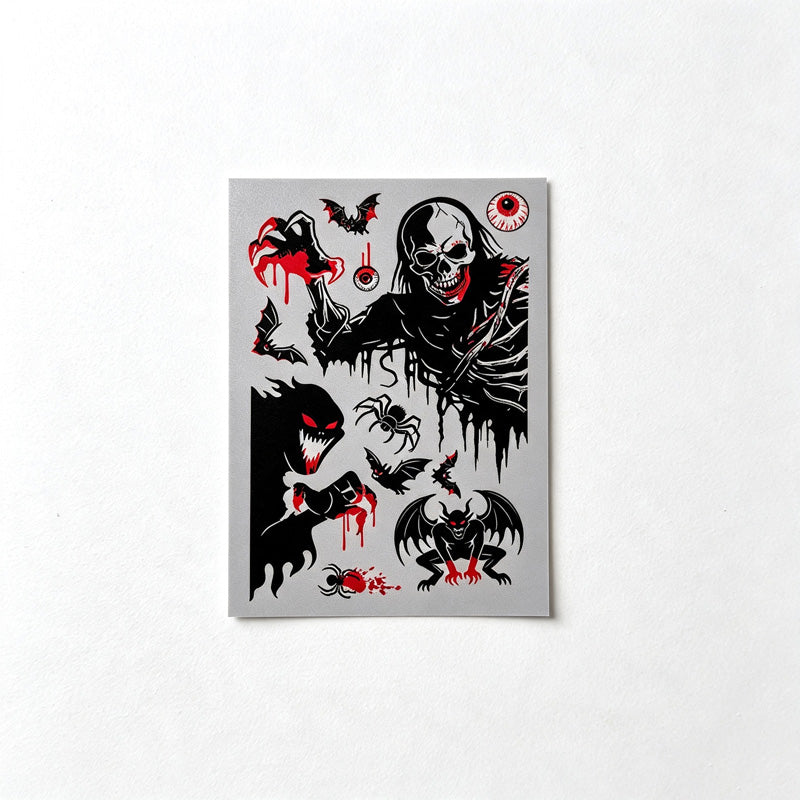 CouldNook Halloween Spooky Static Window Clings‑Reaper Skeleton Ghost Pumpkin Decor