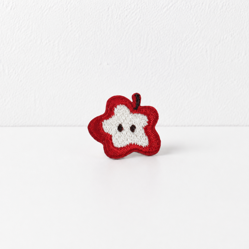 CouldNook Apple Star Embroidered Patch - Small Red Fruit Designs
