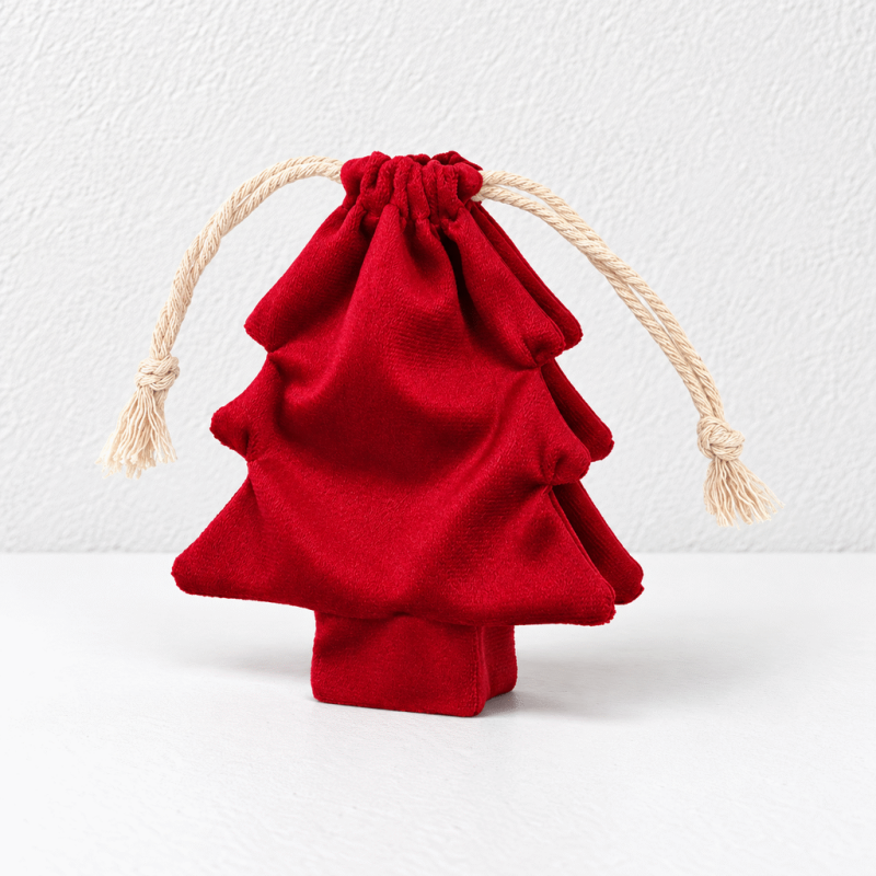 CouldNook Christmas Tree Drawstring Bag - Plain Fabric Pouch