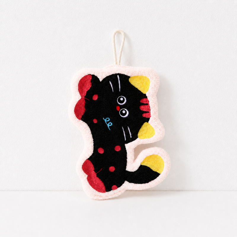 CouldNook Cartoon Coral Fleece Hand Towel‑Hanging Absorbent Cloth