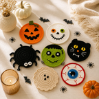 CouldNook Halloween Yarn Coaster - Character Faces and Shaped Motifs