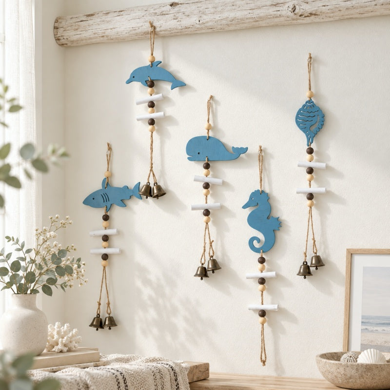 CouldNook Sea Animal Wind Chime - Hanging Shapes and Bell Strands
