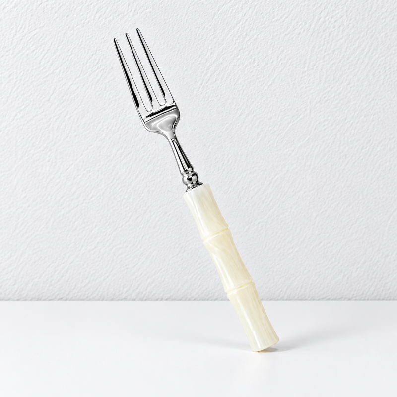 CouldNook Colored Bamboo Look Handle Flatware - Polished Dining Collection