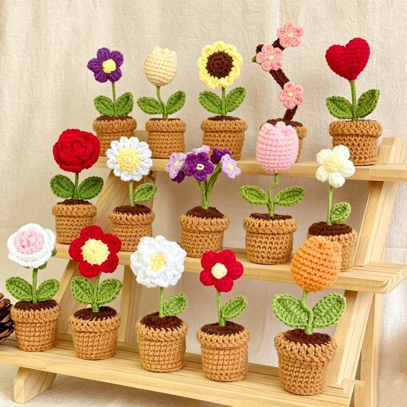 CouldNook Yarn Flower Planter Ornament - Fifteen Bloom Designs
