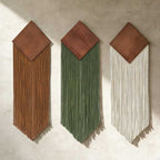 Hand-Woven Tassel Wall Decor - Diamond Wooden Macrame