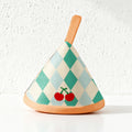 CouldNook Retro Argyle Fruit Triangle Pot Lid Cover - Thickened Mini Oven Mitt