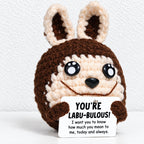 CouldNook Crocheted Character Doll - Textured Shapes And Little Message Cards