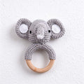 CouldNook Crochet Animal Rattle - Wooden Ring and Textured Figure