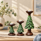 CouldNook Christmas Resin Candle Holder - Sculpted Trees And Festive Figures