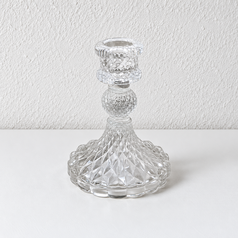 CouldNook Decorative Glass Candle Holder - Sculpted Shapes