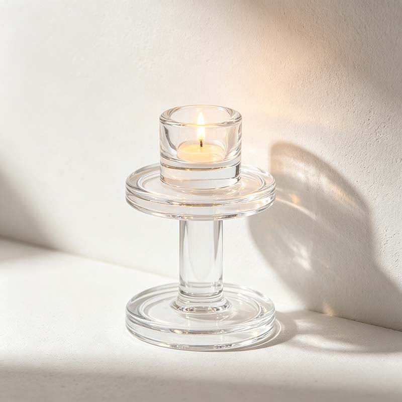 CouldNook Candle Holder And Taper Collection - Glass Bases And Separate Candles