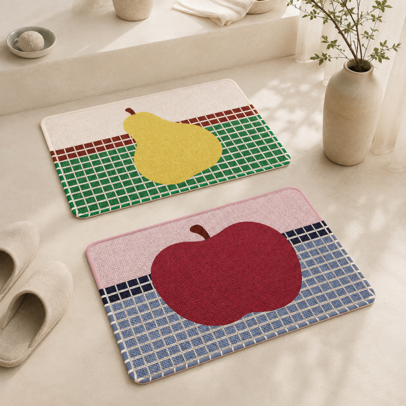 CouldNook Printed Floor Mat - Fruit and Geometric Designs